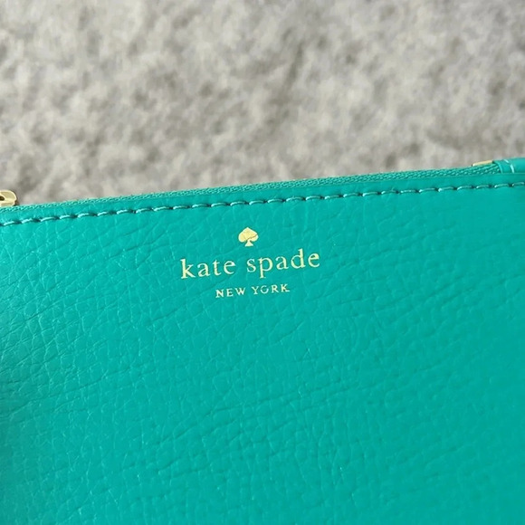Kate Spade Bitsy Sanders Place Card Wallet in Color Lizard (Teal) with Studs - Picture 3 of 9